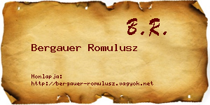 Bergauer Romulusz névjegykártya